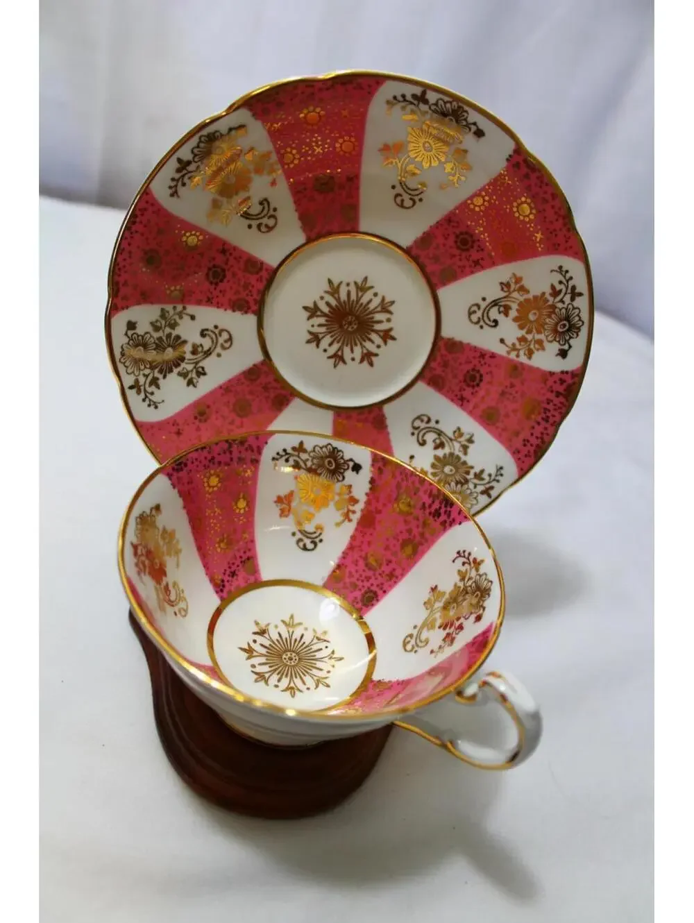 Vintage PARAGON Bone China Tea Cup & Saucer, Pink and Gold